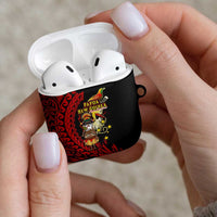 Papua New Guinea Christmas AirPods Case Funny Melanesian Santa with Bird-of-paradise Tribal Style LT03 - Polynesian Pride