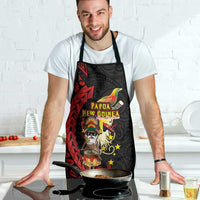 Papua New Guinea Christmas Apron Funny Melanesian Santa with Bird-of-paradise Tribal Style LT03 - Polynesian Pride
