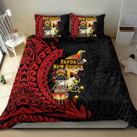 Papua New Guinea Christmas Bedding Set Funny Melanesian Santa with Bird-of-paradise Tribal Style LT03 - Polynesian Pride