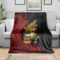 Papua New Guinea Christmas Blanket Funny Melanesian Santa with Bird-of-paradise Tribal Style LT03 - Polynesian Pride