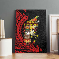 Papua New Guinea Christmas Canvas Wall Art Funny Melanesian Santa with Bird-of-paradise Tribal Style LT03 - Polynesian Pride