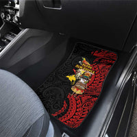 Papua New Guinea Christmas Car Mats Funny Melanesian Santa with Bird-of-paradise Tribal Style LT03 - Polynesian Pride
