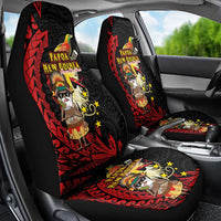 Papua New Guinea Christmas Car Seat Cover Funny Melanesian Santa with Bird-of-paradise Tribal Style LT03 - Polynesian Pride