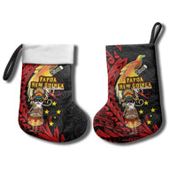 Papua New Guinea Christmas Stocking Funny Melanesian Santa with Bird-of-paradise Tribal Style LT03 - Polynesian Pride