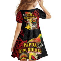 Papua New Guinea Christmas Family Matching Off The Shoulder Long Sleeve Dress and Hawaiian Shirt Funny Melanesian Santa with Bird-of-paradise Tribal Style LT03 - Polynesian Pride