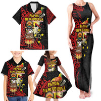 Papua New Guinea Christmas Family Matching Tank Maxi Dress and Hawaiian Shirt Funny Melanesian Santa with Bird-of-paradise Tribal Style LT03 - Polynesian Pride