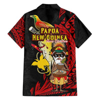 Papua New Guinea Christmas Family Matching Tank Maxi Dress and Hawaiian Shirt Funny Melanesian Santa with Bird-of-paradise Tribal Style LT03 - Polynesian Pride