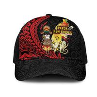 Papua New Guinea Christmas Mesh Trucker Cap Funny Melanesian Santa with Bird-of-paradise Tribal Style LT03 One Size Black Black - Polynesian Pride