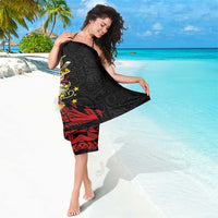 Papua New Guinea Christmas Sarong Funny Melanesian Santa with Bird-of-paradise Tribal Style LT03 - Polynesian Pride
