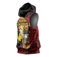 Papua New Guinea Christmas Sleeveless Hoodie Funny Melanesian Santa with Bird-of-paradise Tribal Style LT03 - Polynesian Pride
