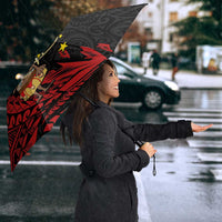 Papua New Guinea Christmas Umbrella Funny Melanesian Santa with Bird-of-paradise Tribal Style LT03 - Polynesian Pride