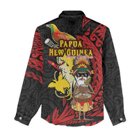 Papua New Guinea Christmas Women Casual Shirt Funny Melanesian Santa with Bird-of-paradise Tribal Style LT03 - Polynesian Pride
