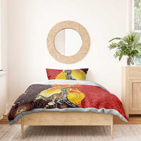 Australia and Papua New Guinea Together Bedding Set Bird-of-paradise and Kangaroo with Oro Tapa and Aboriginal Art Motifs LT03 - Polynesian Pride