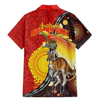 Australia and Papua New Guinea Together Family Matching Mermaid Dress and Hawaiian Shirt Bird-of-paradise and Kangaroo with Oro Tapa and Aboriginal Art Motifs LT03 - Polynesian Pride