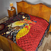 Australia and Papua New Guinea Together Quilt Bird-of-paradise and Kangaroo with Oro Tapa and Aboriginal Art Motifs LT03 - Polynesian Pride