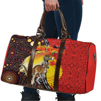 Australia and Papua New Guinea Together Travel Bag Bird-of-paradise and Kangaroo with Oro Tapa and Aboriginal Art Motifs - Polynesian Pride
