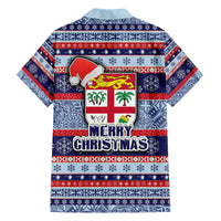 Fiji Christmas Family Matching Summer Maxi Dress and Hawaiian Shirt Fijian Santa and Coat of Arms Mix Tapa Pattern Striped Style LT03 - Polynesian Pride