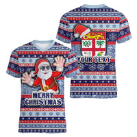 custom-fiji-christmas-women-v-neck-t-shirt-fijian-santa-and-coat-of-arms-mix-tapa-pattern-striped-style
