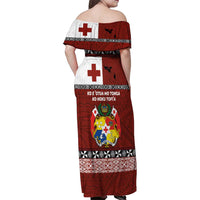 Tongan Culture Family Matching Off Shoulder Maxi Dress and Hawaiian Shirt Ngatu Art Tattoo and Emblem of Tonga LT03 - Polynesian Pride