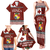 Tongan Culture Family Matching Tank Maxi Dress and Hawaiian Shirt Ngatu Art Tattoo and Emblem of Tonga LT03 - Polynesian Pride