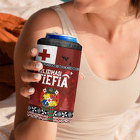 Tongan Christmas 4 in 1 Can Cooler Tumbler Kilisimasi Fiefia with Ngatu Art Tattoo LT03 - Polynesian Pride