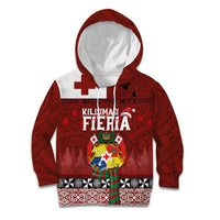 Tongan Christmas Kid Hoodie Kilisimasi Fiefia with Ngatu Art Tattoo LT03 Hoodie Red - Polynesian Pride