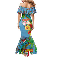Fijians Iguana Tagimoucia Christmas Family Matching Mermaid Dress and Hawaiian Shirt Christmas Palm Tree and Hibiscus LT03 - Polynesian Pride
