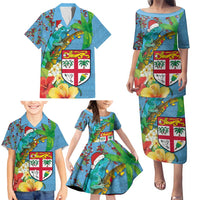 Fijians Iguana Tagimoucia Christmas Family Matching Puletasi and Hawaiian Shirt Christmas Palm Tree and Hibiscus LT03 - Polynesian Pride