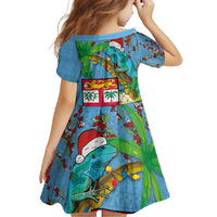 Fijians Iguana Tagimoucia Christmas Family Matching Summer Maxi Dress and Hawaiian Shirt Christmas Palm Tree and Hibiscus LT03 - Polynesian Pride