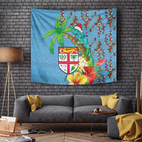 Fijians Iguana Tagimoucia Christmas Tapestry Christmas Palm Tree and Hibiscus