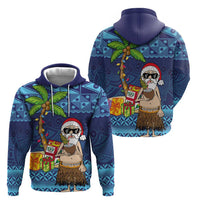 The Funny Santa Wears Sulu Christmas Hoodie Fijian Christmas Palm Tree With Masi Art Tattoo LT03 - Polynesian Pride