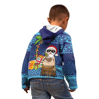 The Funny Santa Wears Sulu Christmas Kid Hoodie Fijian Christmas Palm Tree With Masi Art Tattoo LT03 - Polynesian Pride