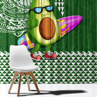 Hawaii Window Curtain Aloha Funny Avocado Mix Kakau Hawaiian Tribal LT03 - Polynesian Pride