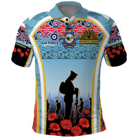 Royal New Zealand Air Force ANZAC Day Polo Shirt Te Tauaarangi o Aotearoa LT03 Blue - Polynesian Pride