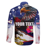 Personalised United States and American Samoa Family Matching Summer Maxi Dress and Hawaiian Shirt Bald Eagle Rose and Hibiscus Flower LT03 - Polynesian Pride