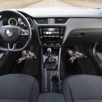 Hawaii Aloha Turtle Hibiscus and Leaves Car Mats with Polynesian and Kakau Tattoos Black Color - Polynesian Pride