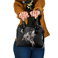 Hawaii Aloha Turtle Hibiscus and Leaves Shoulder Handbag with Polynesian and Kakau Tattoos Black Color - Polynesian Pride