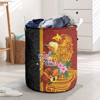 Papua New Guinea Independence Day Laundry Basket Birds-of-Paradise Melanesian Tattoos Tropical Plants