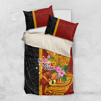 Papua New Guinea Independence Day Bedding Set Birds-of-Paradise Melanesian Tattoos Tropical Plants