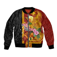 Papua New Guinea Independence Day Bomber Jacket Birds-of-Paradise Melanesian Tattoos Tropical Plants