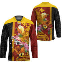 Papua New Guinea Independence Day Hockey Jersey Birds-of-Paradise Melanesian Tattoos Tropical Plants