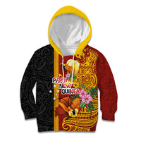 Papua New Guinea Independence Day Kid Hoodie Birds-of-Paradise Melanesian Tattoos Tropical Plants
