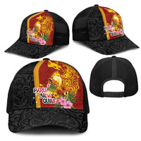 Papua New Guinea Independence Day Mesh Trucker Cap Birds-of-Paradise Melanesian Tattoos Tropical Plants