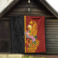 Papua New Guinea Independence Day Quilt Birds-of-Paradise Melanesian Tattoos Tropical Plants