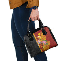 Papua New Guinea Independence Day Shoulder Handbag Birds-of-Paradise Melanesian Tattoos Tropical Plants