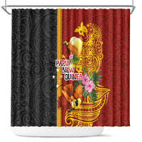 Papua New Guinea Independence Day Shower Curtain Birds-of-Paradise Melanesian Tattoos Tropical Plants