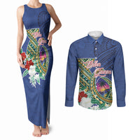 Guam Chamorro Couples Matching Tank Maxi Dress and Long Sleeve Button Shirt Tribal Latte Stone and Seal Artwork Polynesian Patterns