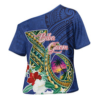 Guam Chamorro Cross Shoulder Shirt Tribal Latte Stone and Seal Artwork Polynesian Patterns