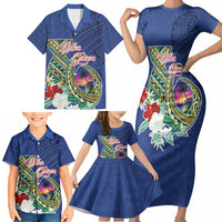 Guam Chamorro Family Matching Short Sleeve Bodycon Dress and Hawaiian Shirt Tribal Latte Stone and Seal Artwork Polynesian Patterns LT03 - Polynesian Pride