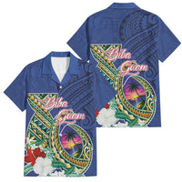 Guam Chamorro Family Matching Tank Maxi Dress and Hawaiian Shirt Tribal Latte Stone and Seal Artwork Polynesian Patterns LT03 Dad's Shirt - Short Sleeve Multicolor - Polynesian Pride